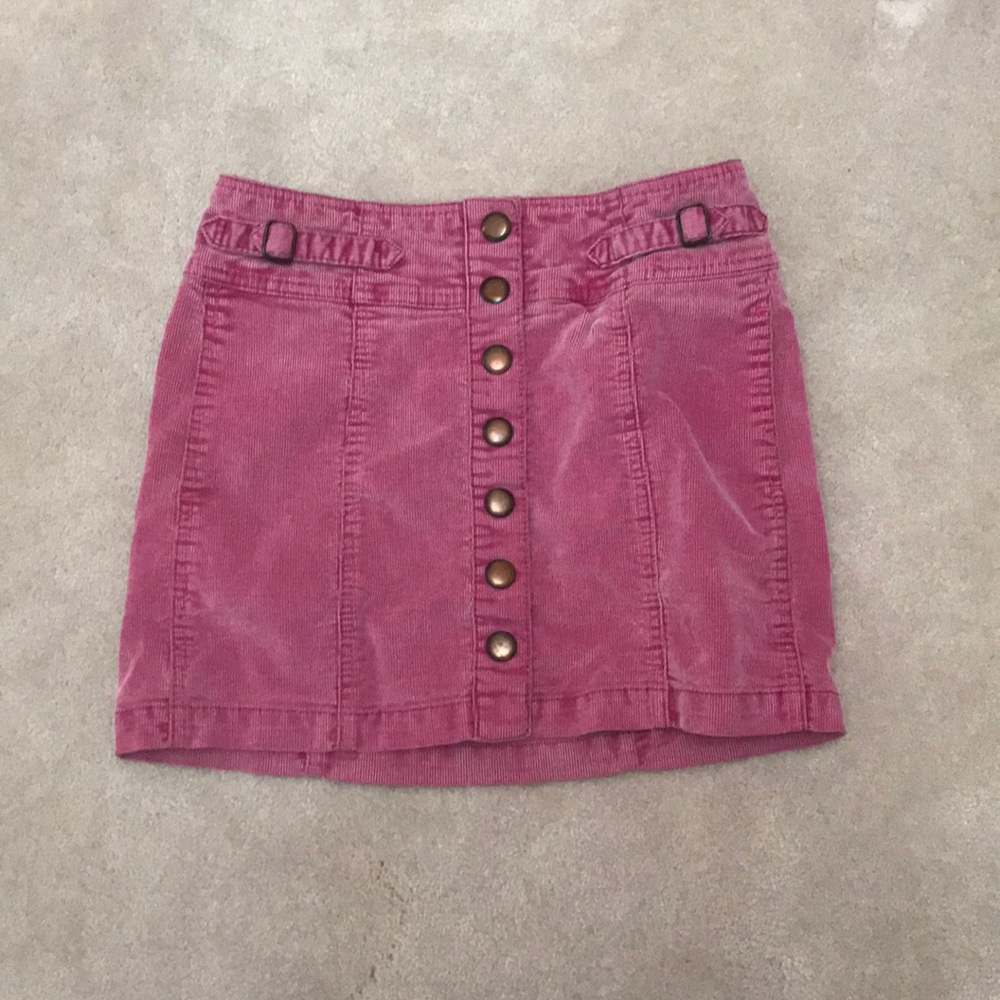 Pink vintage denim skirt